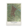 Map of Santa Maria, California, 12 x 18 inch unframed archival matte print