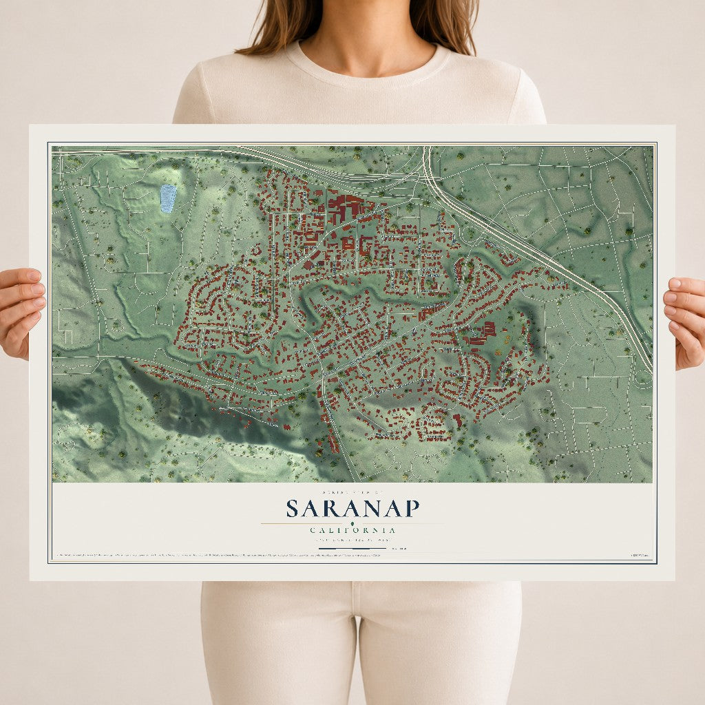 Map of Saranap, California, 18 x 24 inch unframed archival matte print