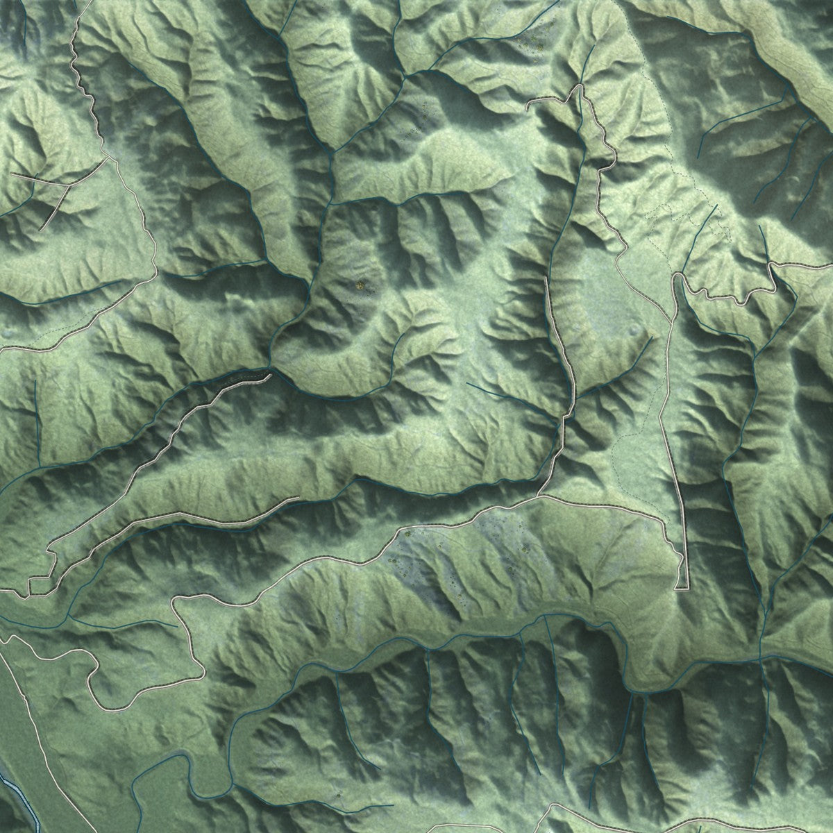 Second close-up of the map of Sea Ranch, California print showing more streets and buildings