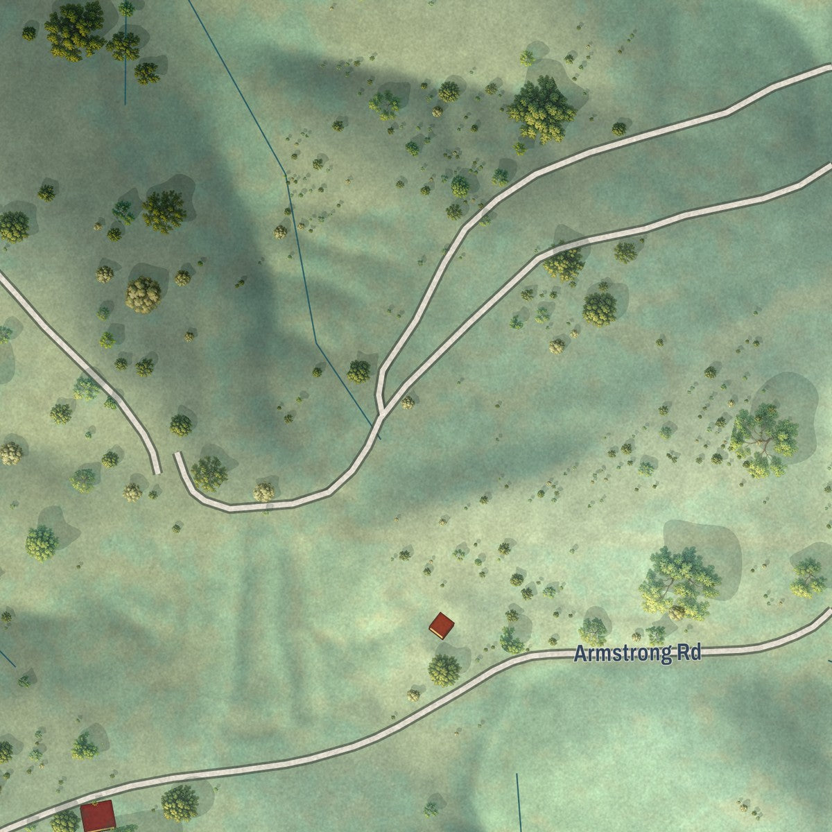 Close-up of the map of Sheep Ranch, California print showing street and building detail