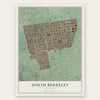 South Berkeley, California map print, the full design