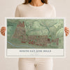 Map of South San Jose Hills, California, 12 x 18 inch unframed archival matte print