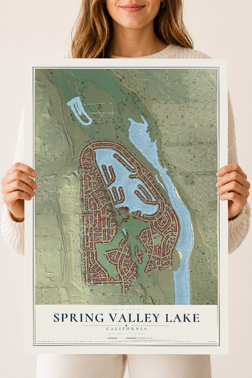 Map of Spring Valley Lake, California, 18 x 24 inch unframed archival matte print