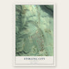 Stirling City, California map print, the full design