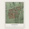 Stockton, San Diego, California map print, the full design