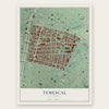 Temescal, California map print, the full design