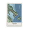 Map of Tiburon, California, 12 x 18 inch unframed archival matte print