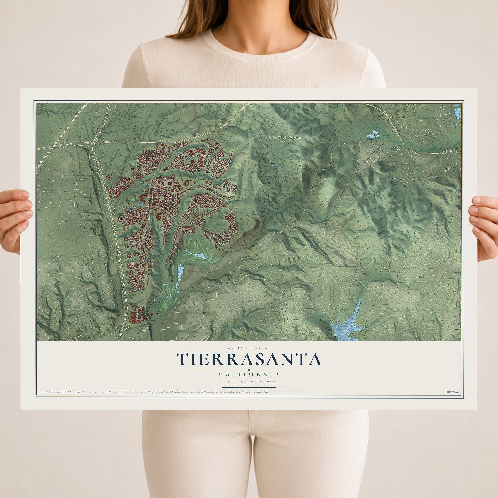 Map of Tierrasanta, California, 18 x 24 inch unframed archival matte print