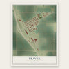 Traver, California map print, the full design
