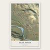 Tres Pinos, California map print, the full design