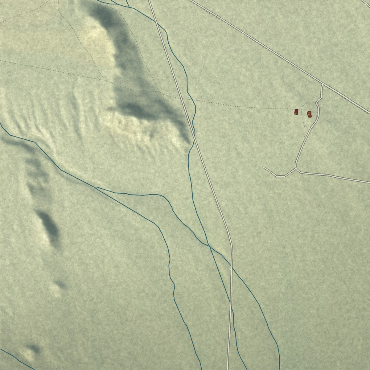 Close-up of the map of Trona, California print showing street and building detail