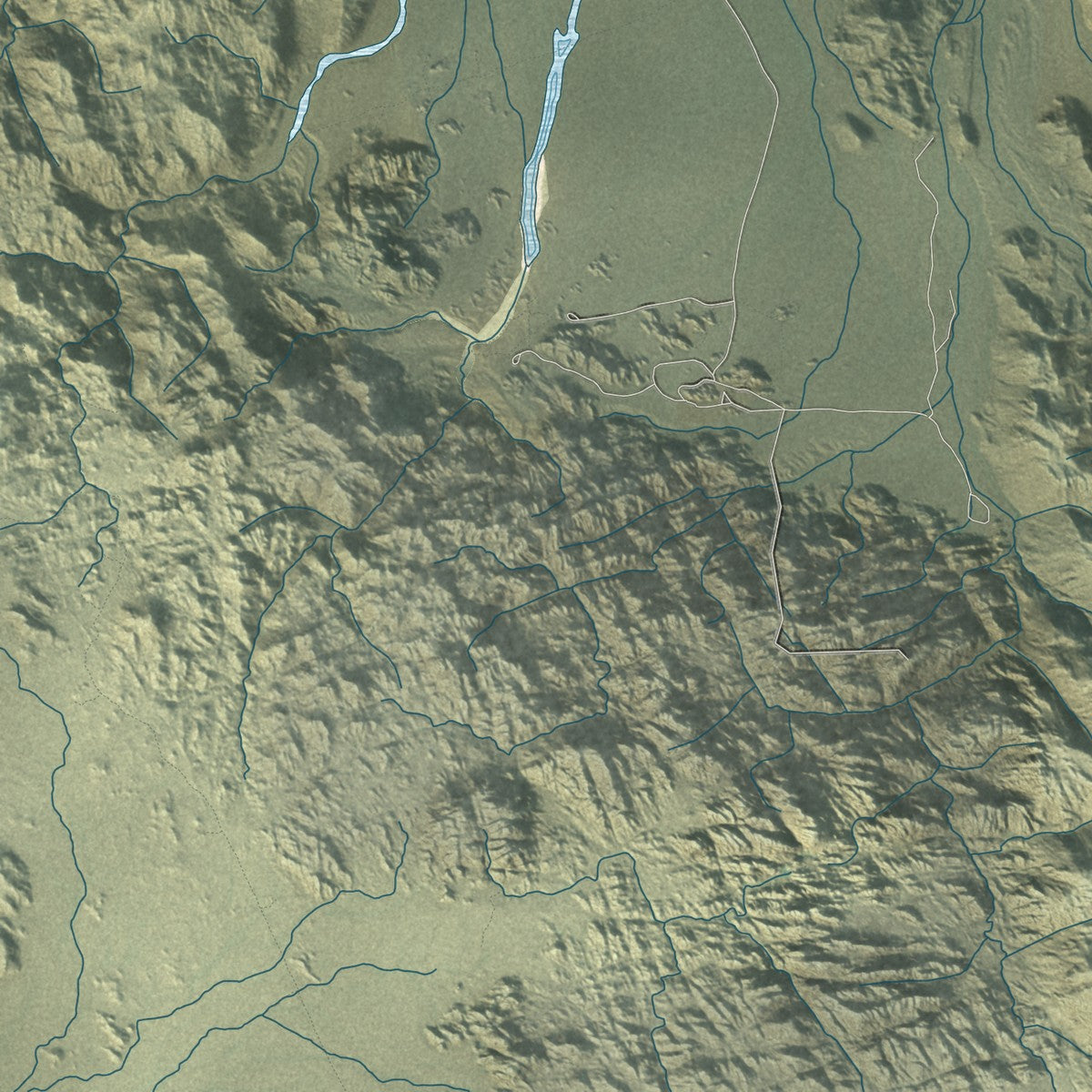 Second close-up of the map of Twentynine Palms, California print showing more streets and buildings