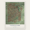Valencia Park, California map print, the full design