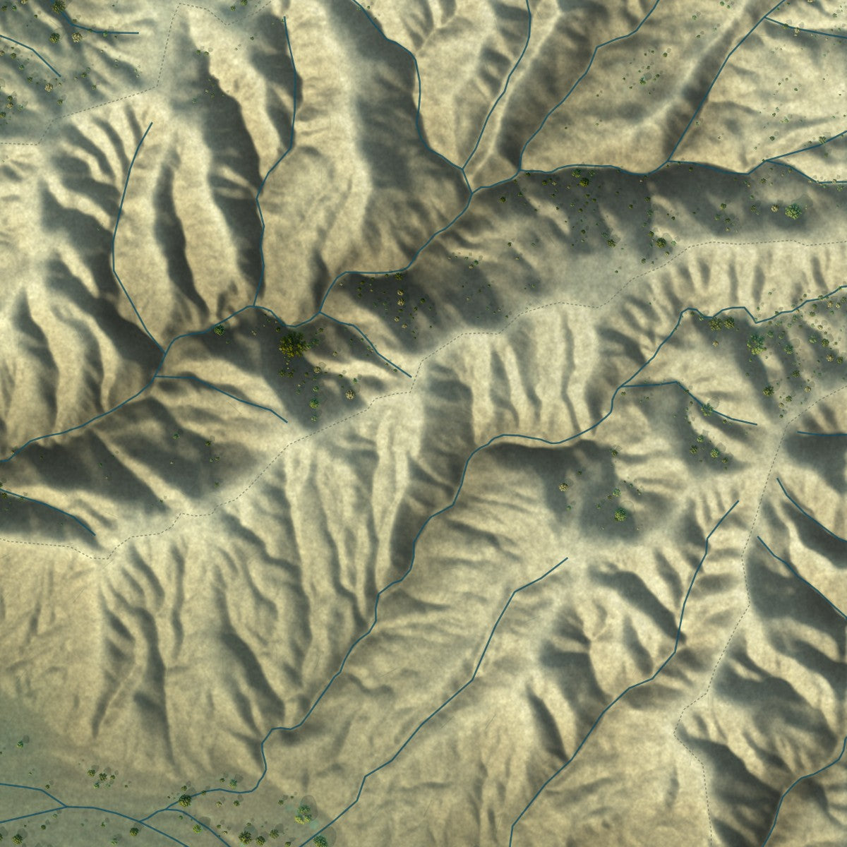 Second close-up of the map of Valle Vista, California print showing more streets and buildings