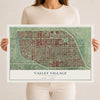 Map of Valley Village, California, 12 x 18 inch unframed archival matte print