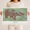 Map of Vernon, California, 12 x 18 inch unframed archival matte print
