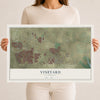 Map of Vineyard, California, 12 x 18 inch unframed archival matte print