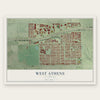 West Athens, California map print, the full design