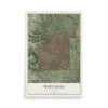 Map of West Hills, California, 12 x 18 inch unframed archival matte print