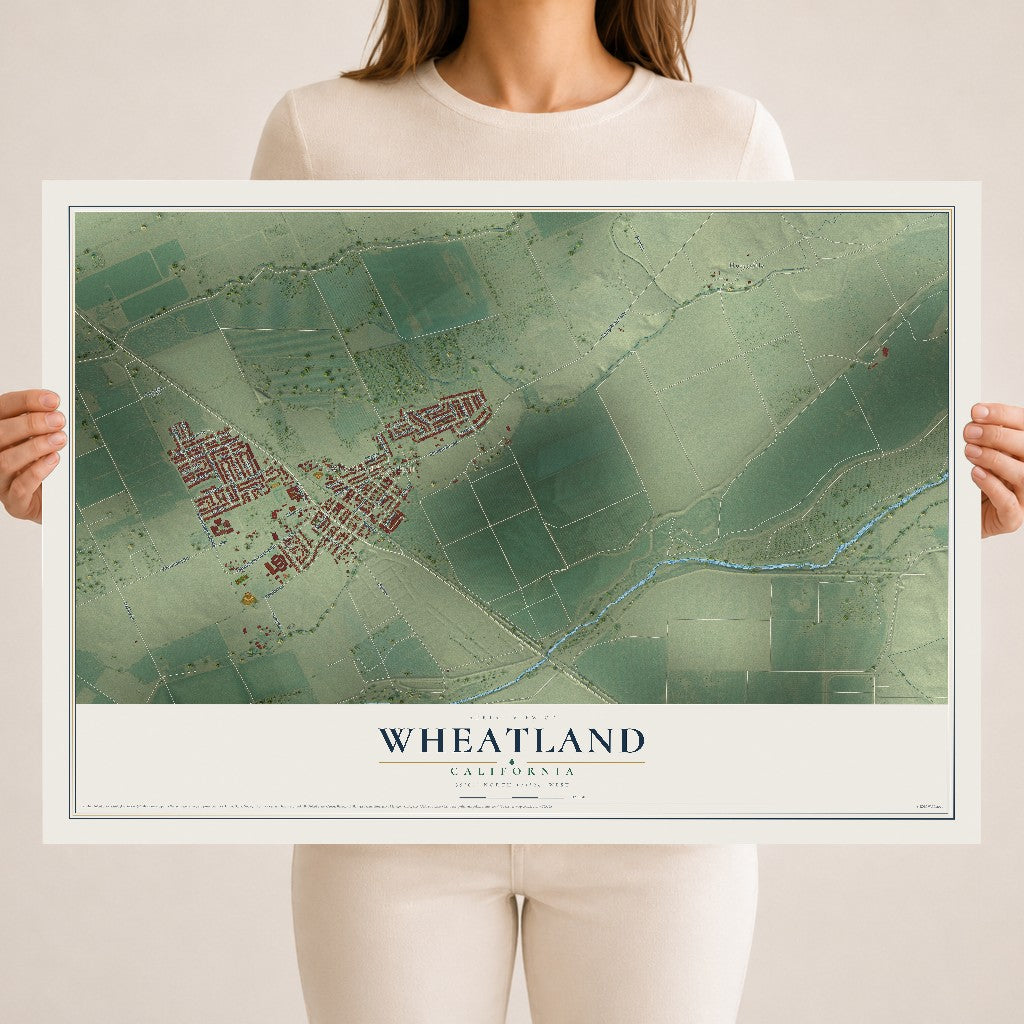 Map of Wheatland, California, 18 x 24 inch unframed archival matte print