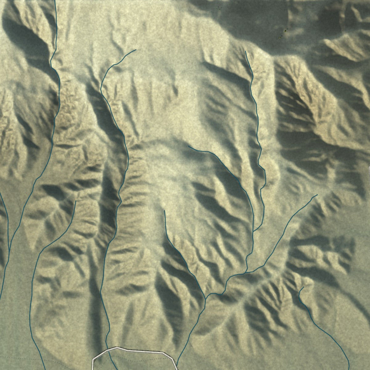 Close-up of the map of Whitewater, California print showing street and building detail
