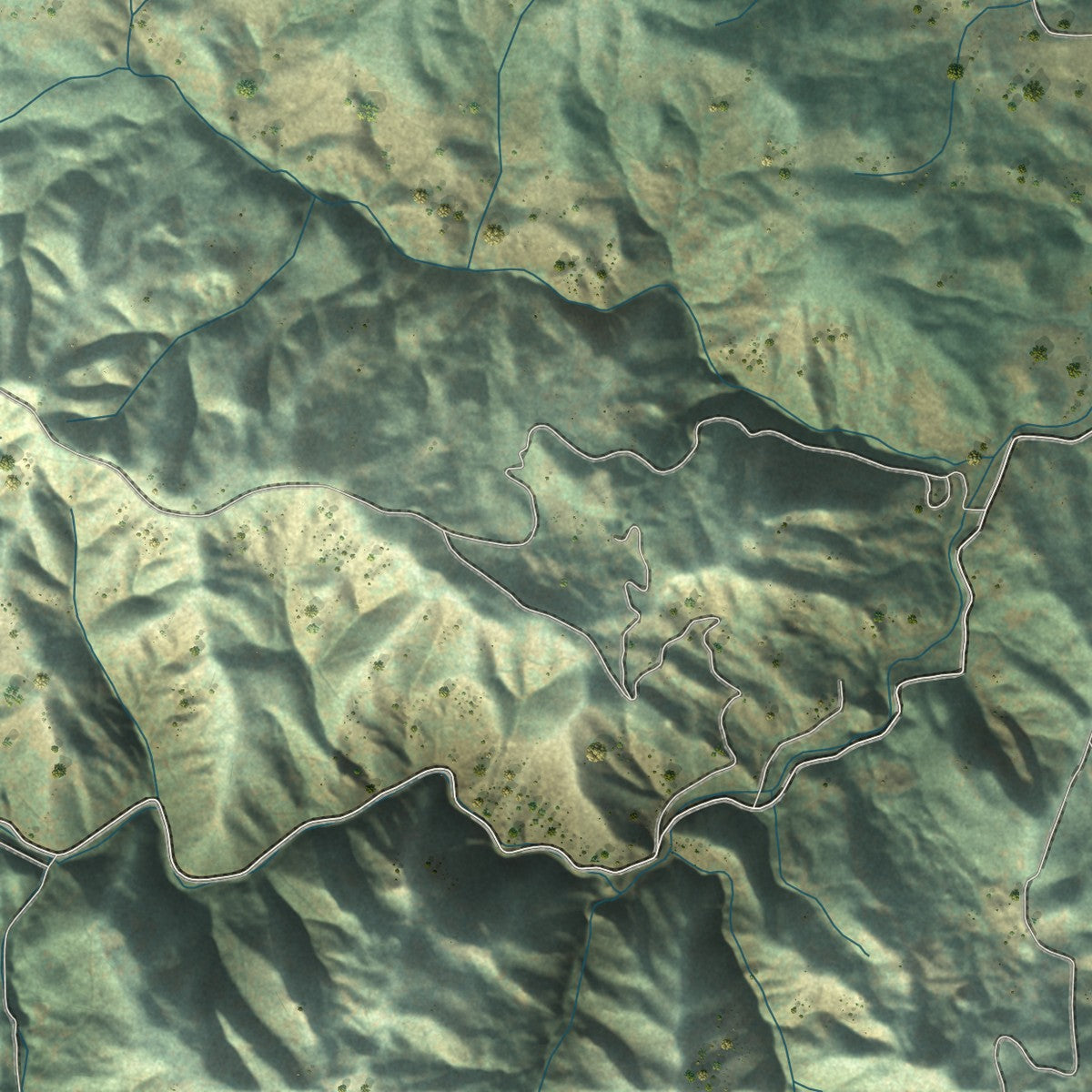 Second close-up of the map of Willits, California print showing more streets and buildings