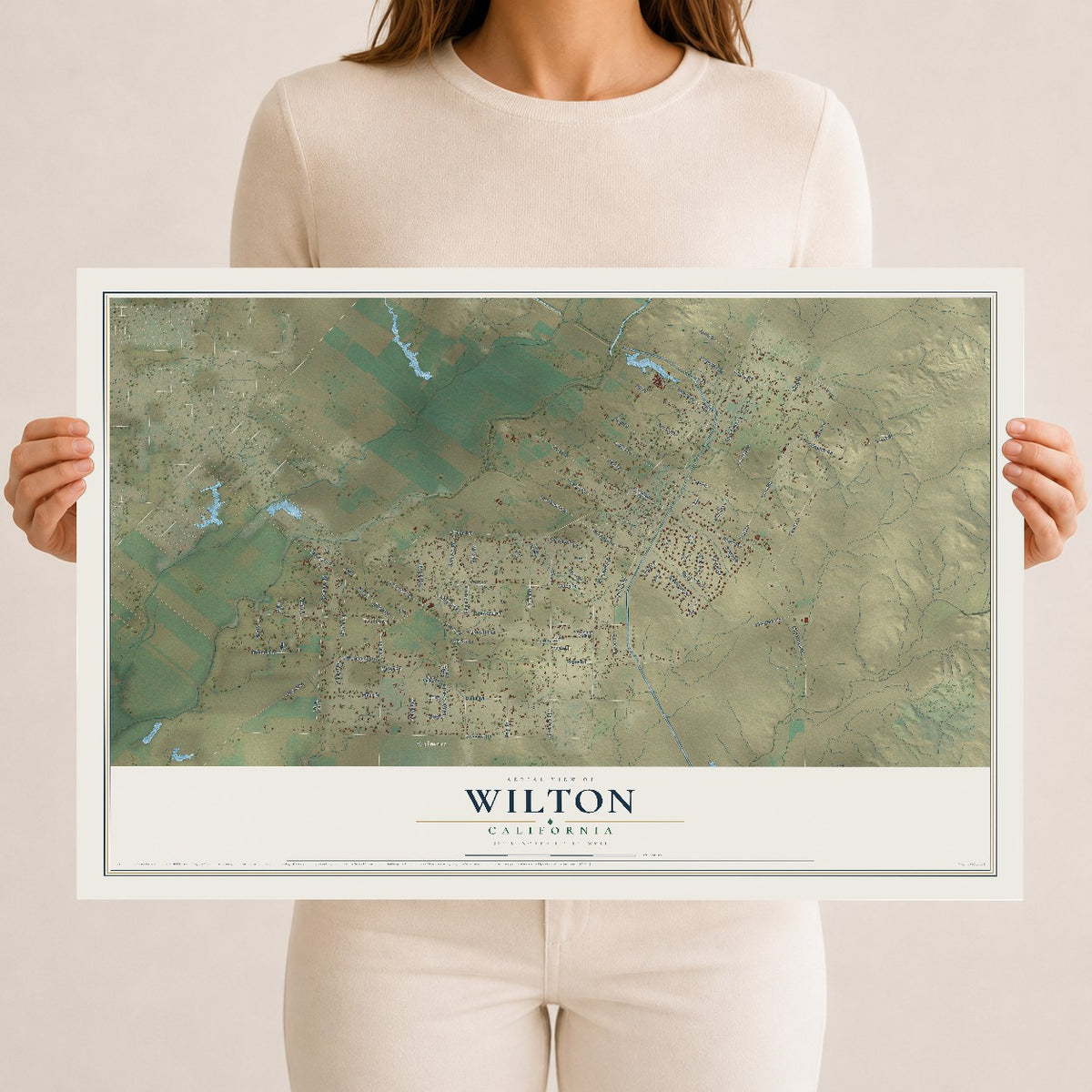 Map of Wilton, California, 12 x 18 inch unframed archival matte print
