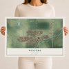 Map of Winters, California, 12 x 18 inch unframed archival matte print
