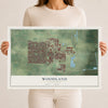 Map of Woodland, California, 12 x 18 inch unframed archival matte print