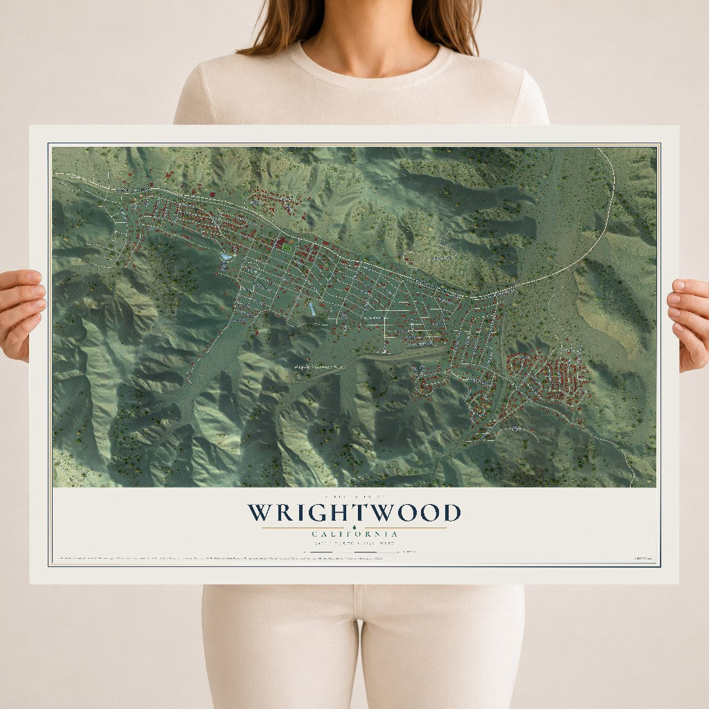 Map of Wrightwood, California, 18 x 24 inch unframed archival matte print