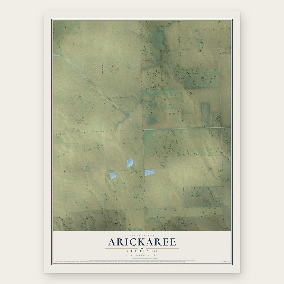Arickaree, Colorado map print, the full design