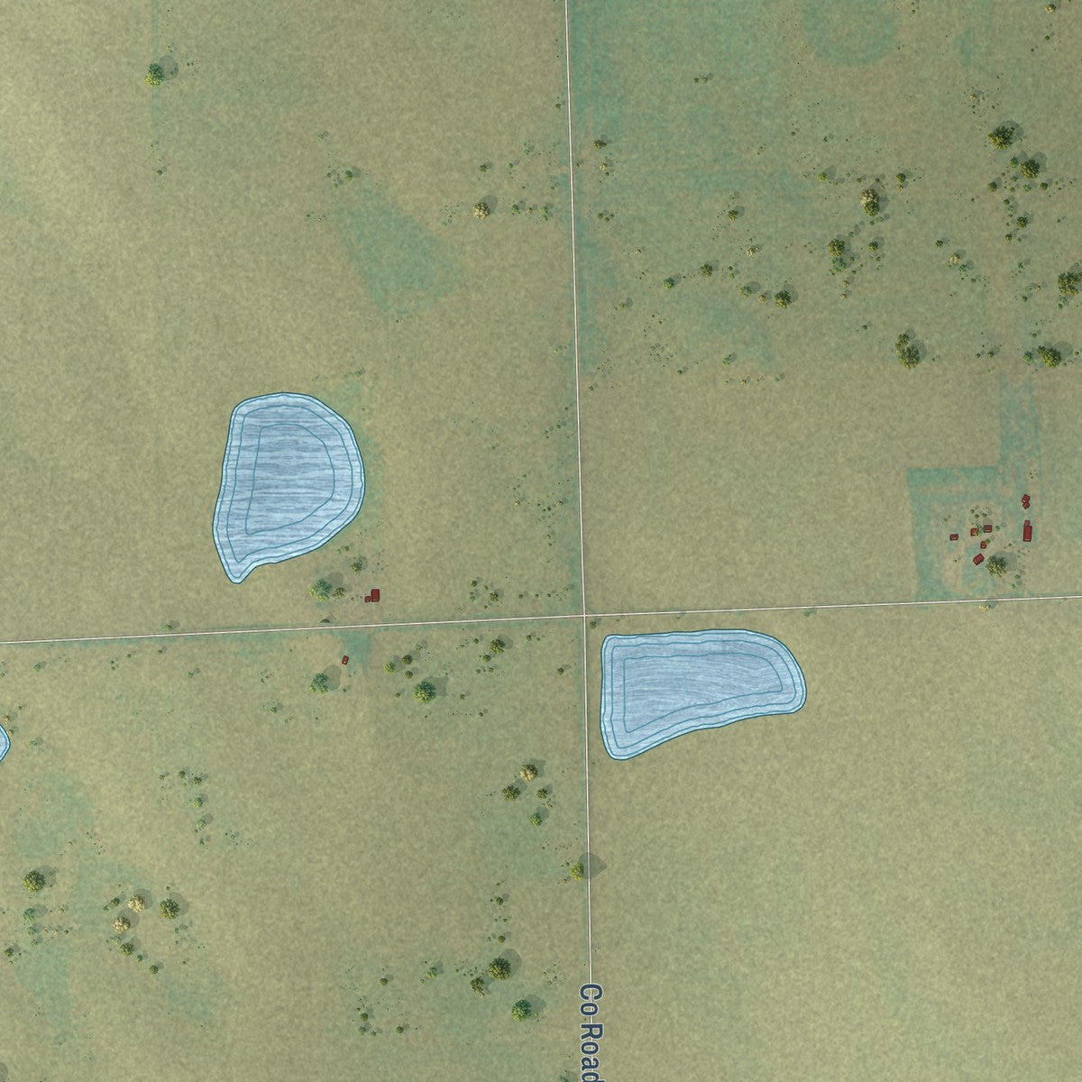 Close-up of the map of Arickaree, Colorado print showing street and building detail