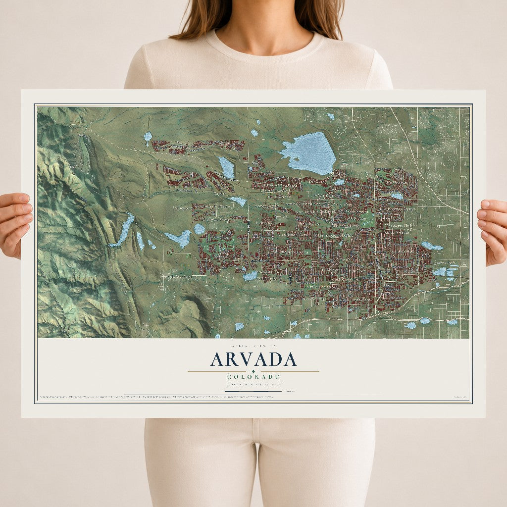 Map of Arvada, Colorado, 18 x 24 inch unframed archival matte print