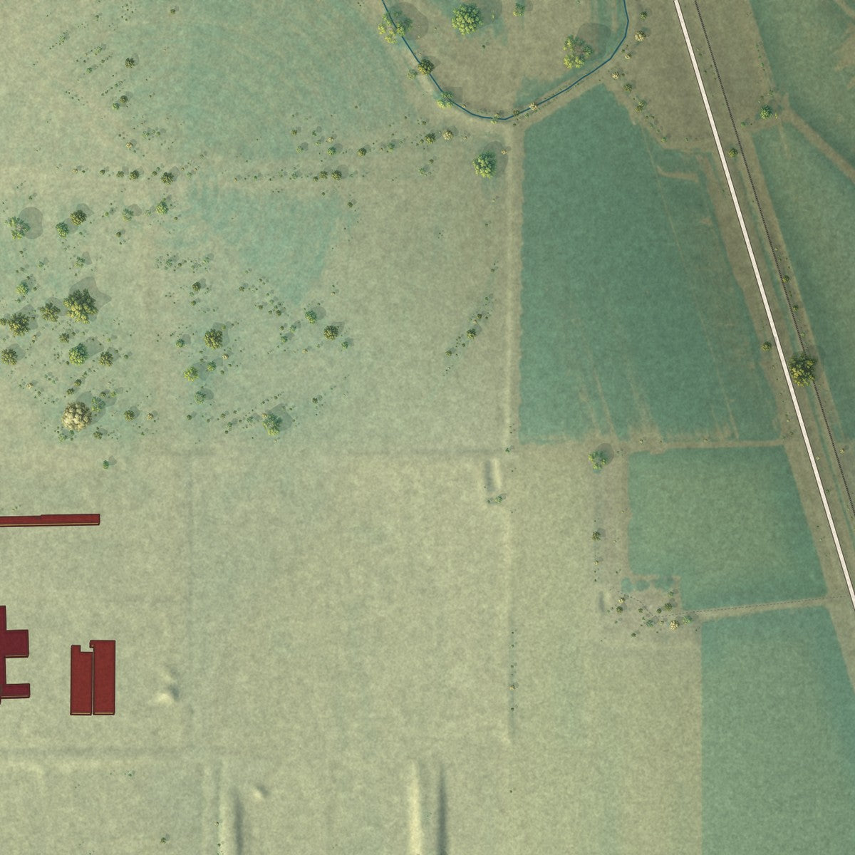 Second close-up of the map of Ault, Colorado print showing more streets and buildings