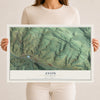 Map of Avon, Colorado, 12 x 18 inch unframed archival matte print