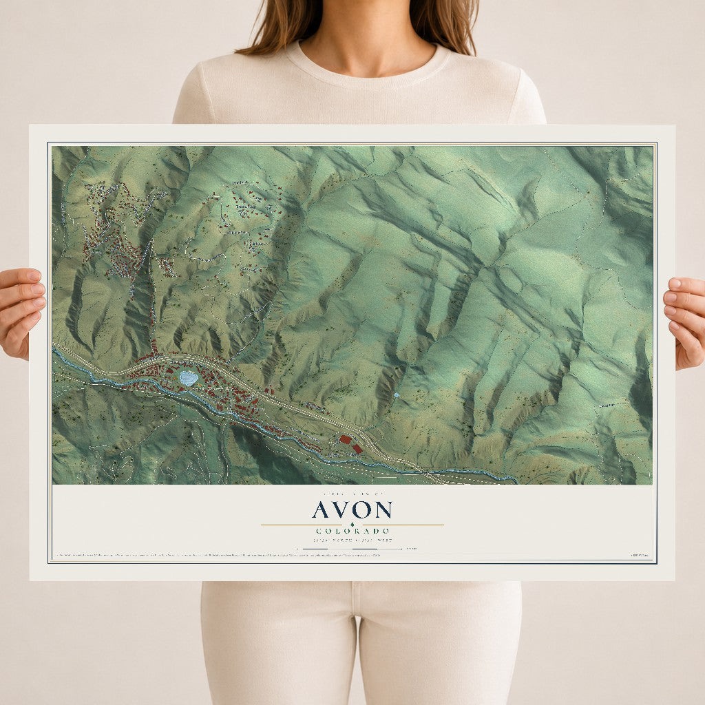 Map of Avon, Colorado, 18 x 24 inch unframed archival matte print