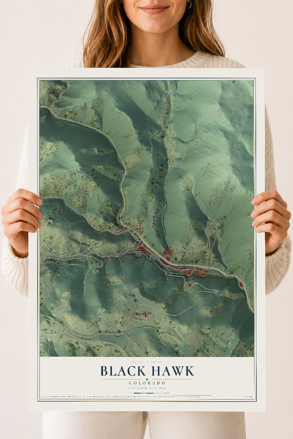 Map of Black Hawk, Colorado, 18 x 24 inch unframed archival matte print