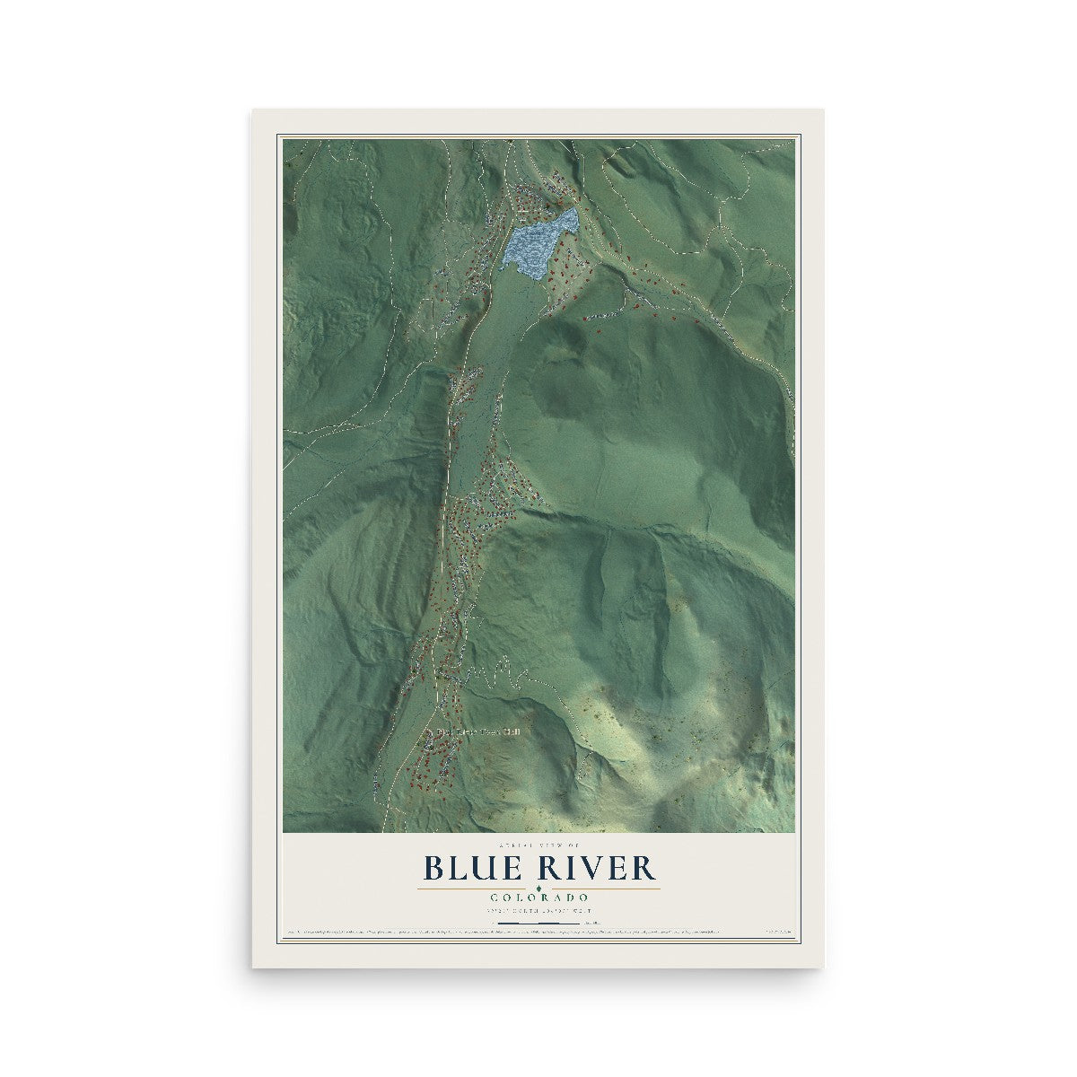 Map of Blue River, Colorado, 12 x 18 inch unframed archival matte print