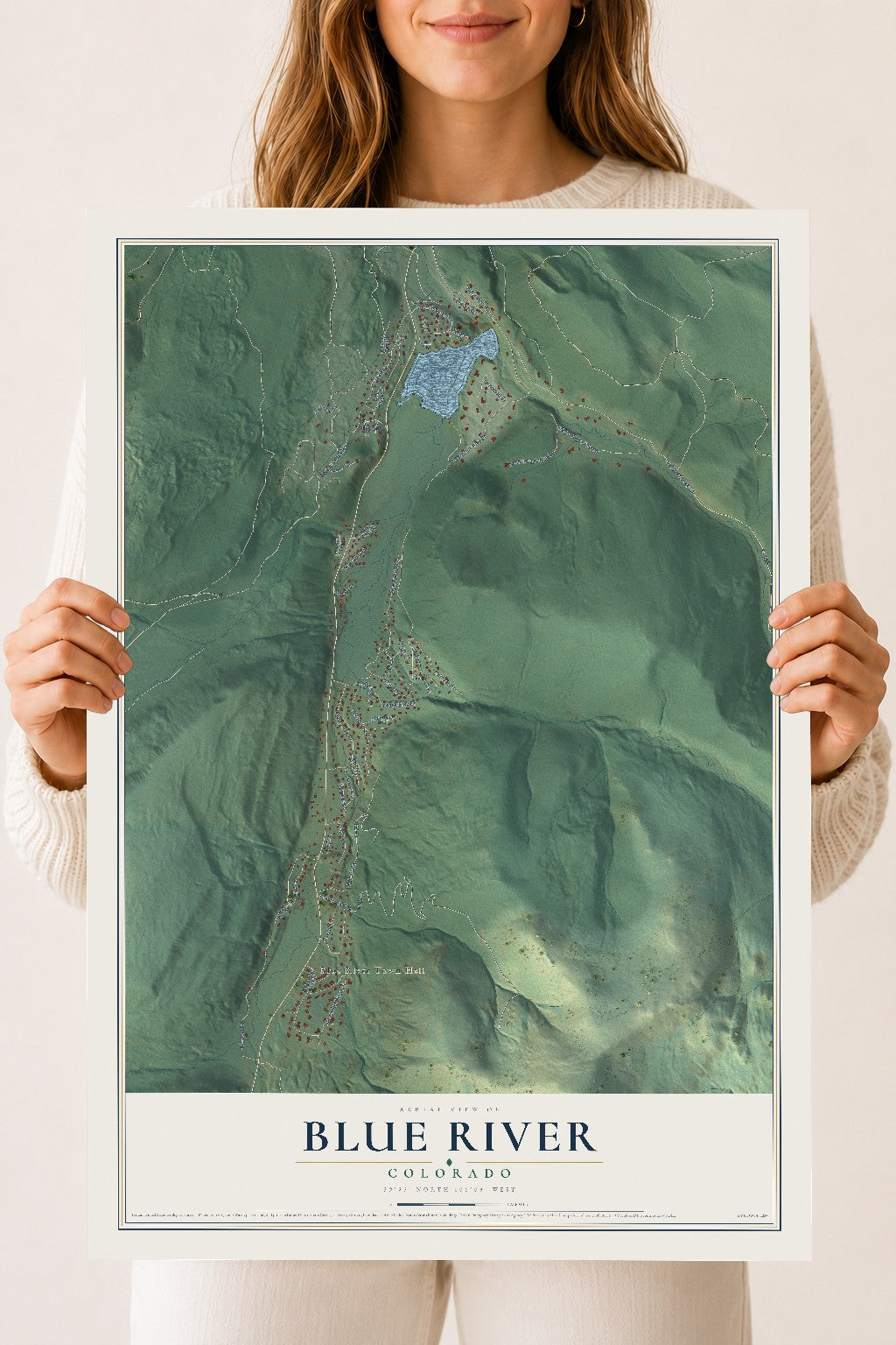 Map of Blue River, Colorado, 18 x 24 inch unframed archival matte print