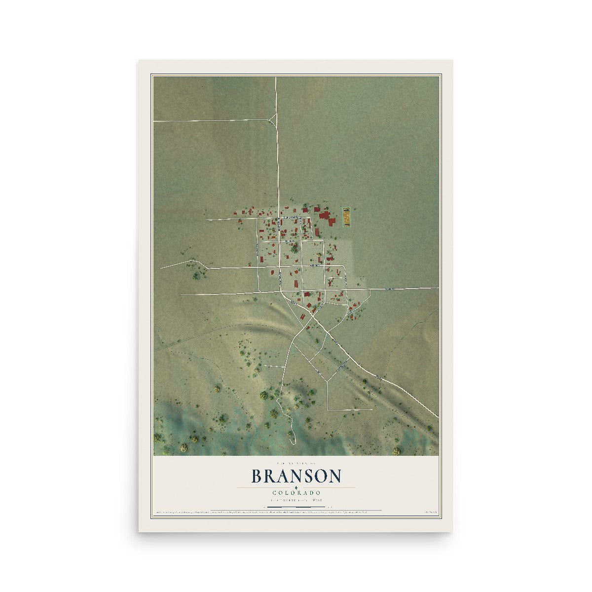 Map of Branson, Colorado, 12 x 18 inch unframed archival matte print