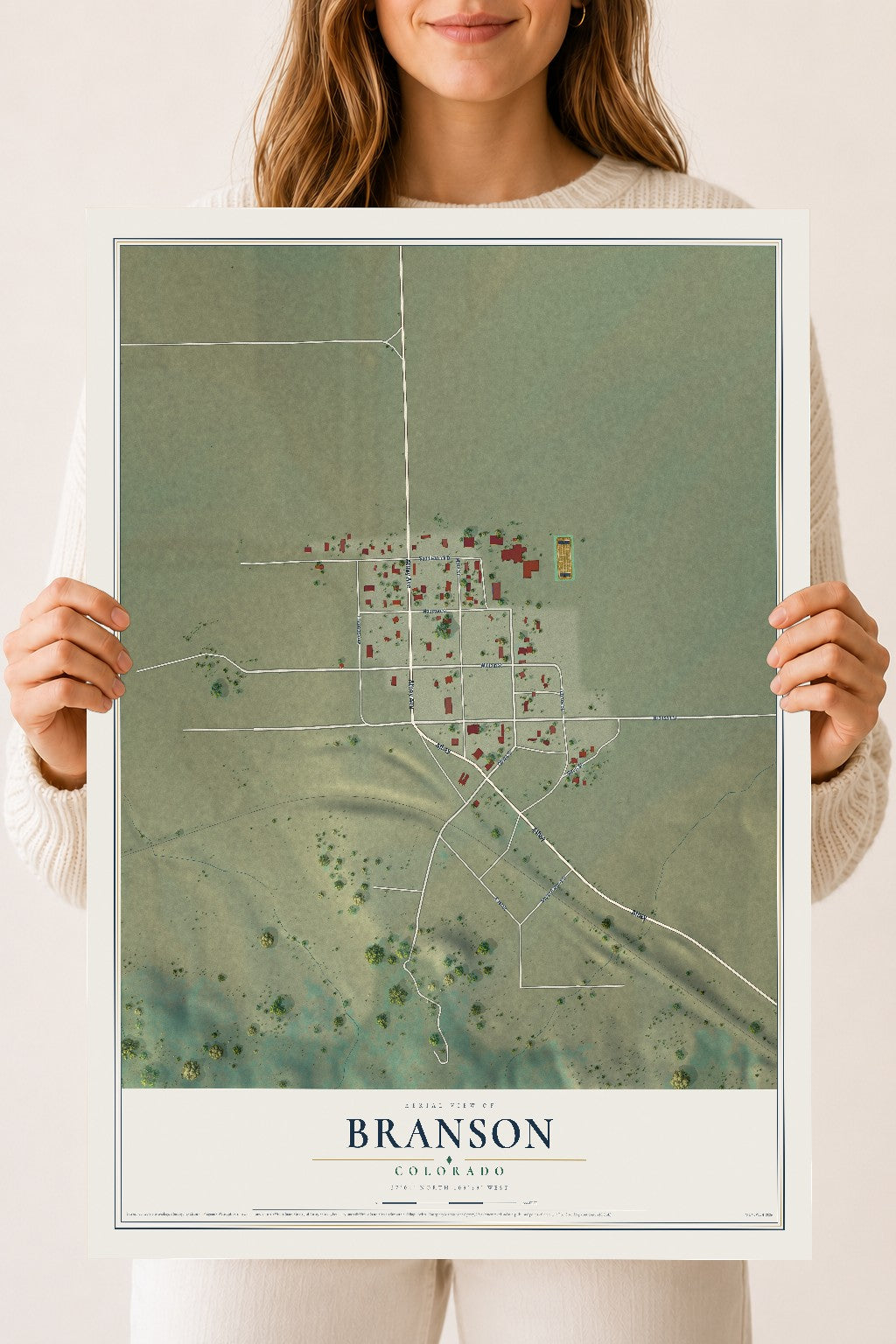 Map of Branson, Colorado, 18 x 24 inch unframed archival matte print