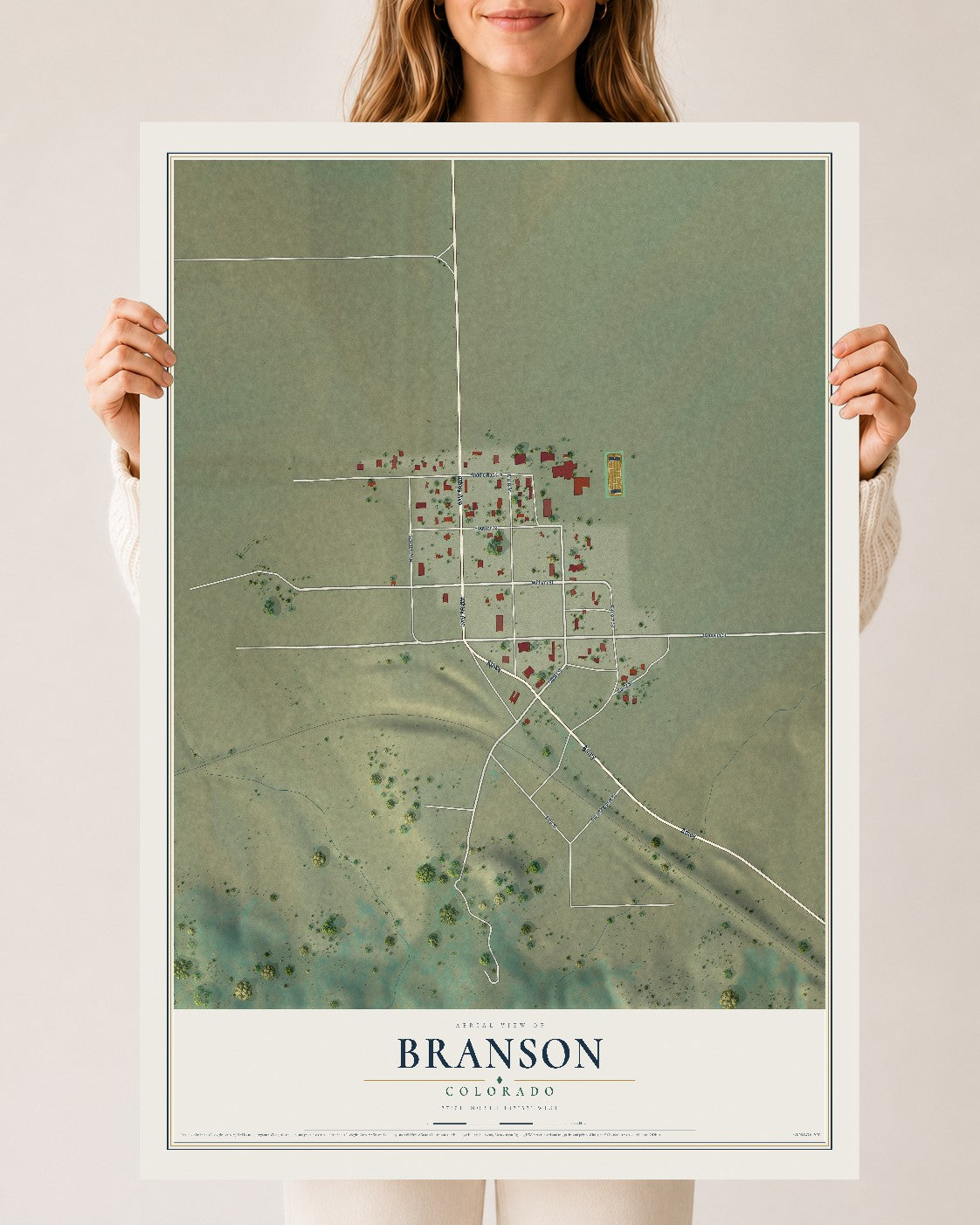 Map of Branson, Colorado, 24 x 36 inch unframed archival matte print
