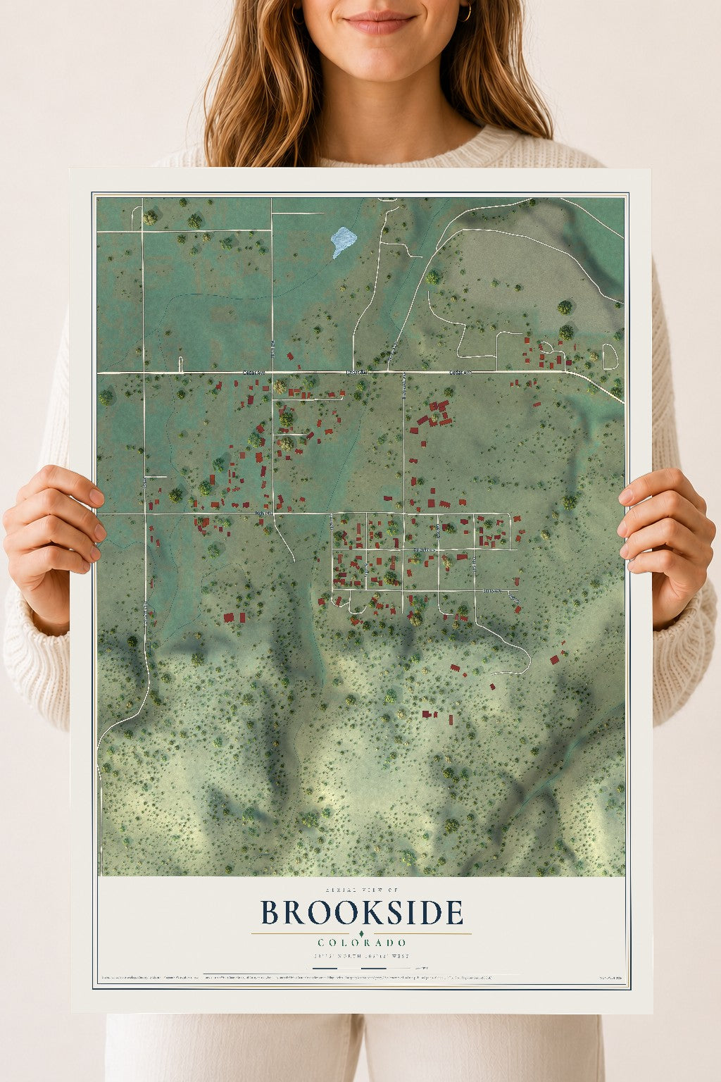 Map of Brookside, Colorado, 18 x 24 inch unframed archival matte print
