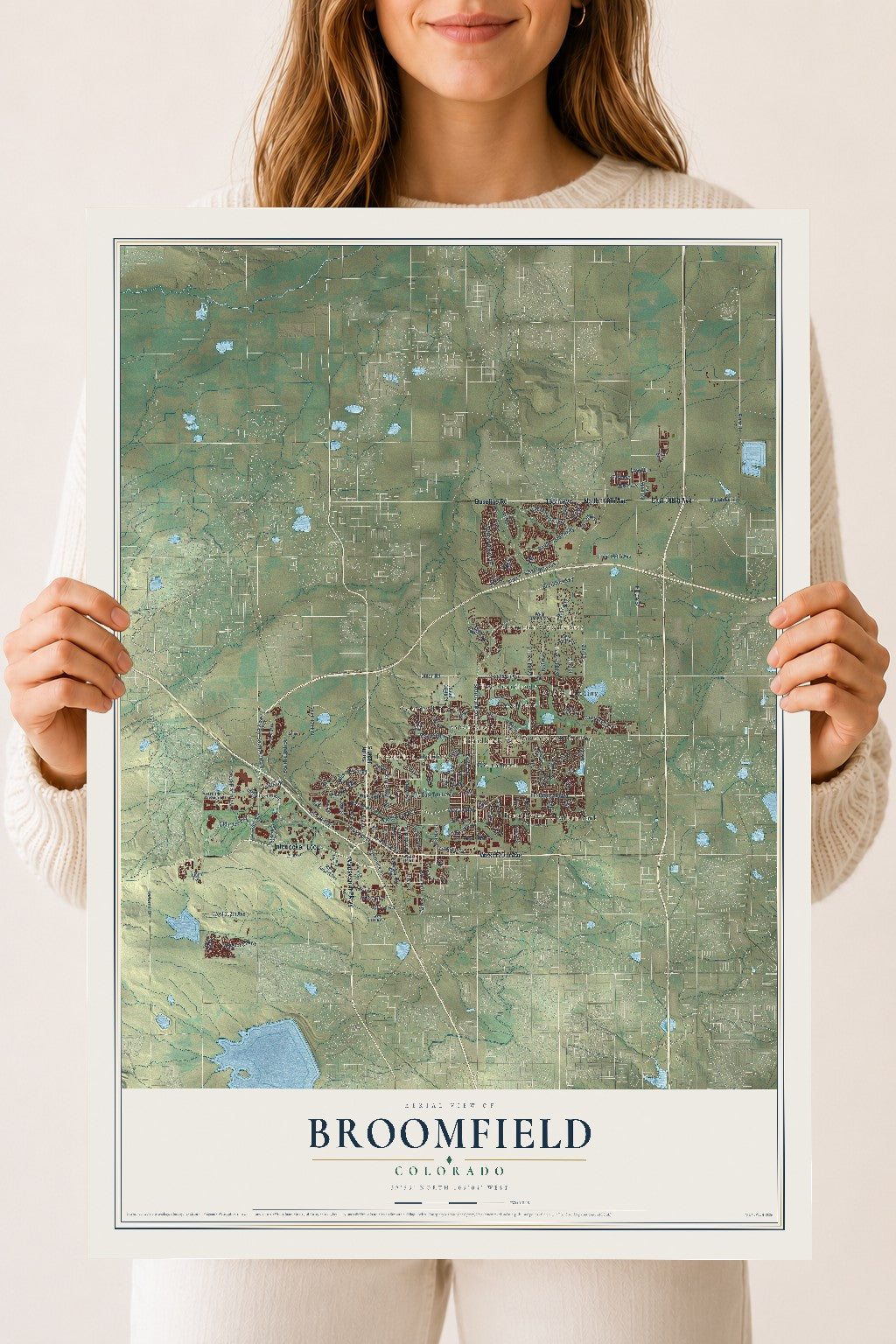 Map of Broomfield, Colorado, 18 x 24 inch unframed archival matte print