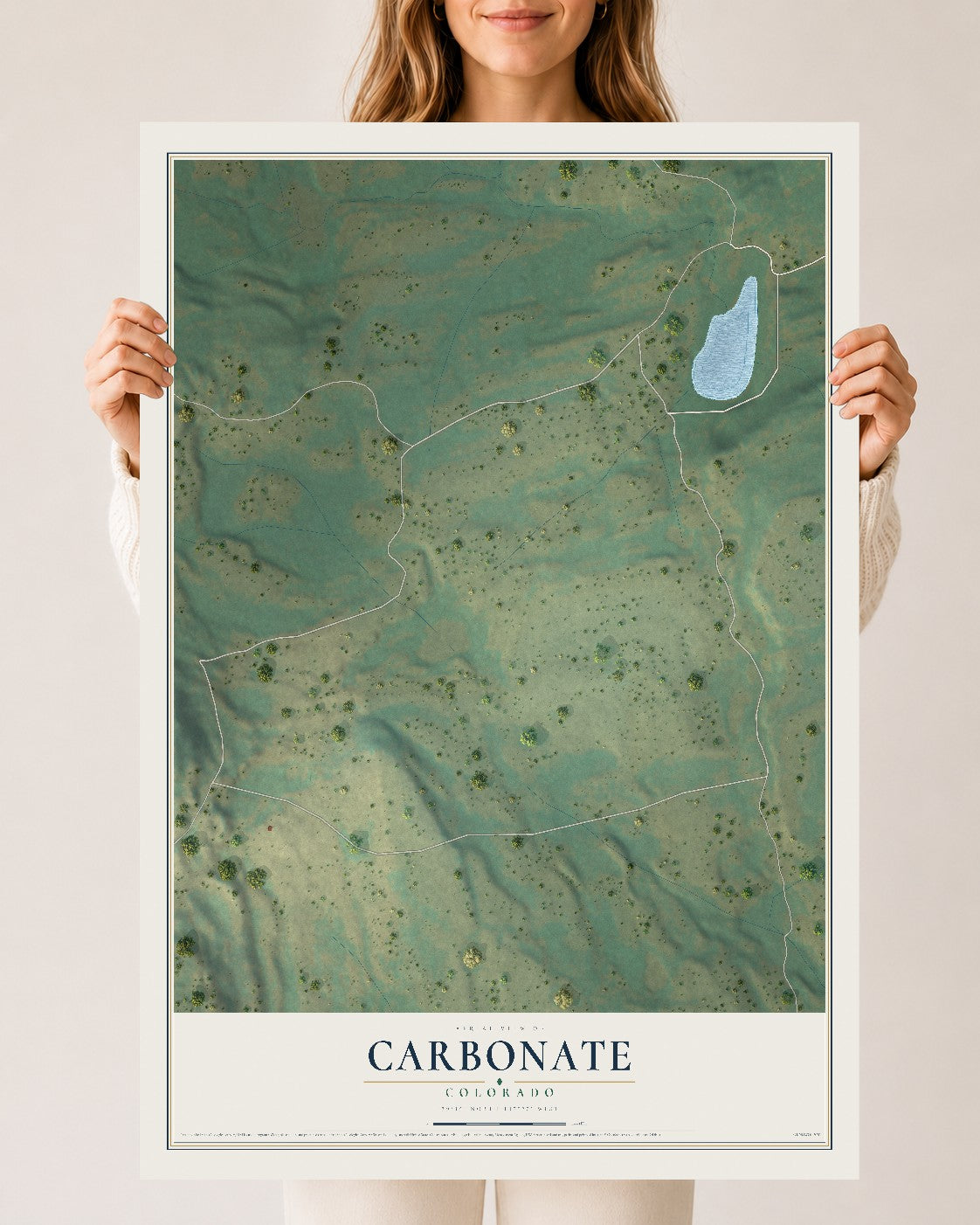 Map of Carbonate, Colorado, 24 x 36 inch unframed archival matte print