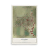 Map of Center, Colorado, 12 x 18 inch unframed archival matte print
