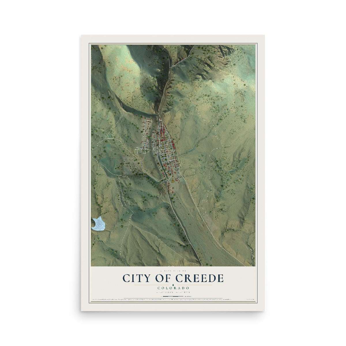 Map of the City of Creede, Colorado, 12 x 18 inch unframed archival matte print