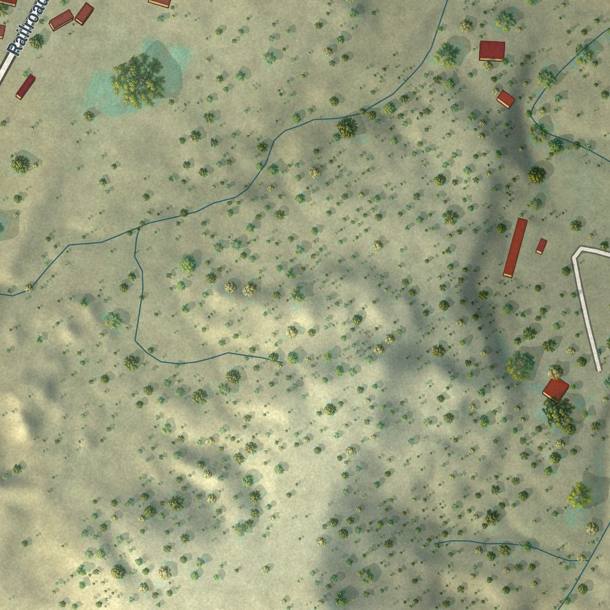 Second close-up of the map of Coal Creek, Colorado print showing more streets and buildings