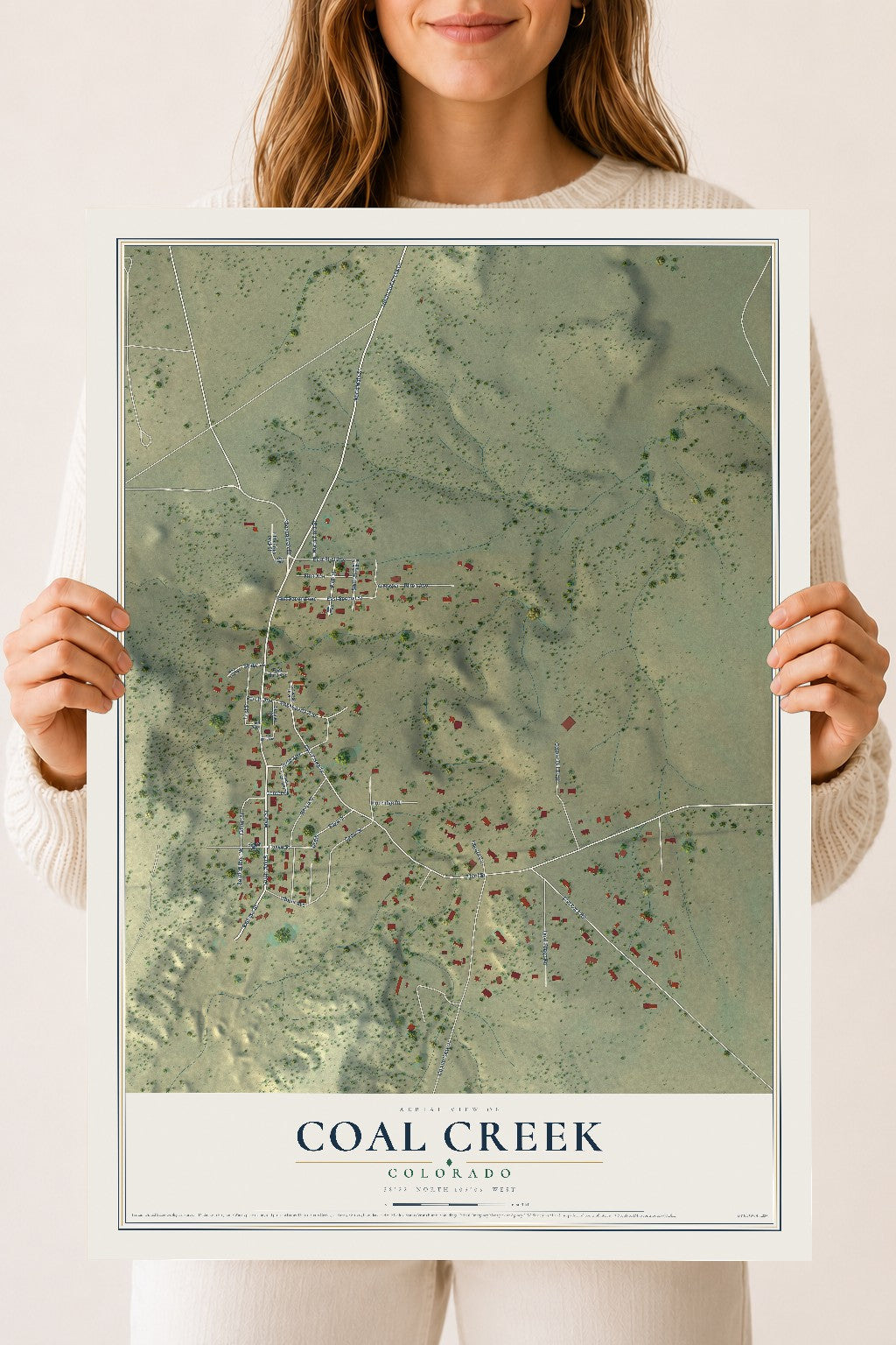 Map of Coal Creek, Colorado, 18 x 24 inch unframed archival matte print