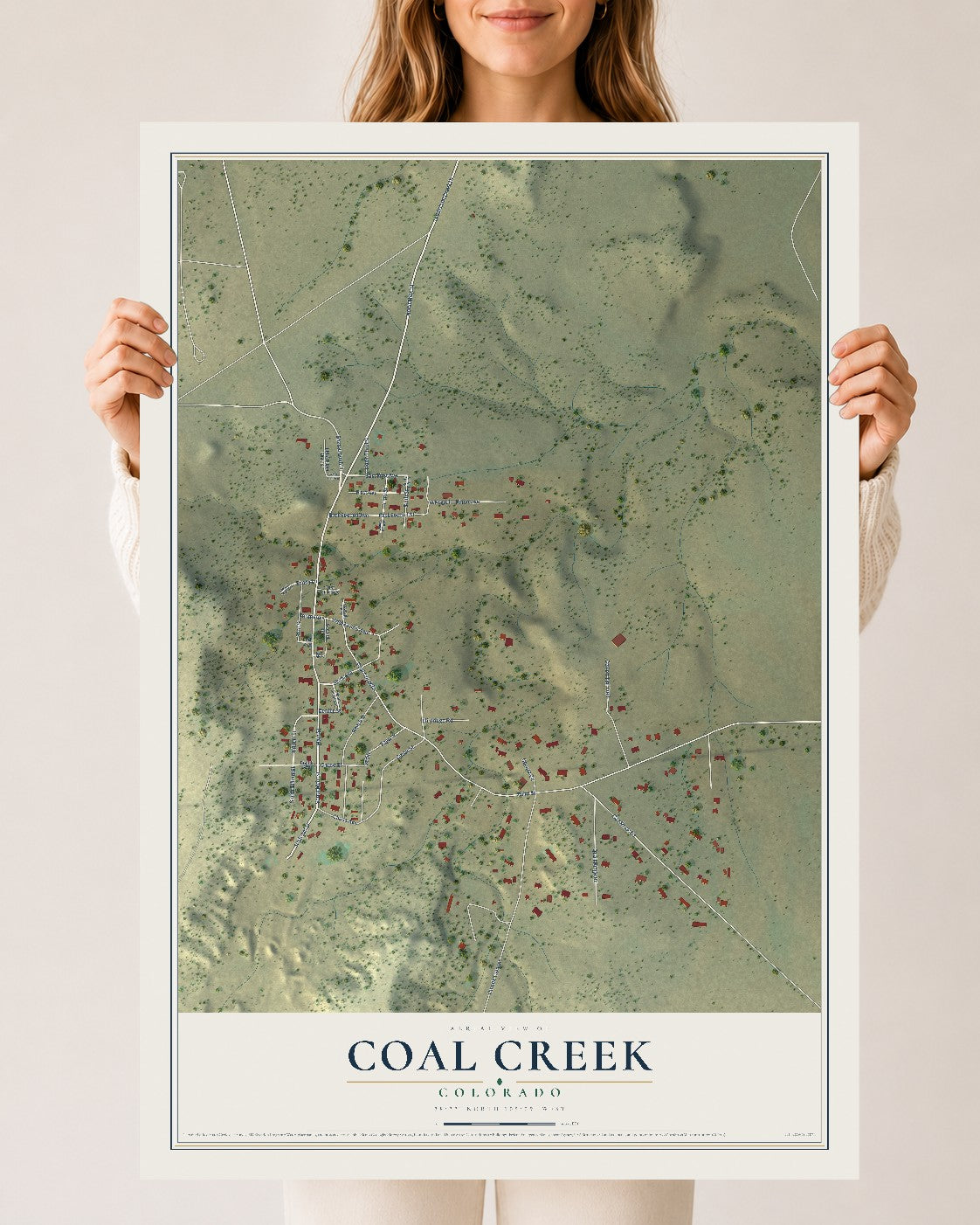 Map of Coal Creek, Colorado, 24 x 36 inch unframed archival matte print
